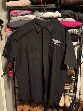 Red-Kap Iron Horse Saloon, Savanna Ill.Short-Sleeve Button-Down Work Shirt